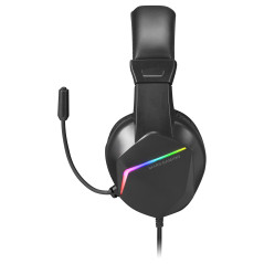 Mars Gaming MH122 Negro, Cascos Gaming FRGB Over Ear con Micrófono, Sonido HiFi, Cancelación de Sonido, Ultraligeros, PS4 PS5
