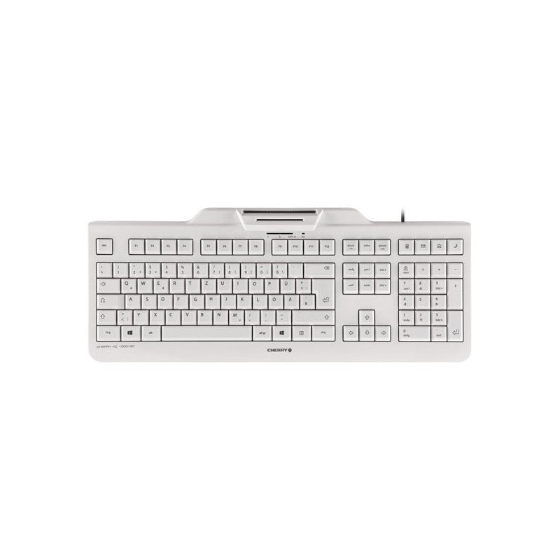 Teclado cherry kc 1000 sc lector de tarjeta chip integrado dni usb blanco