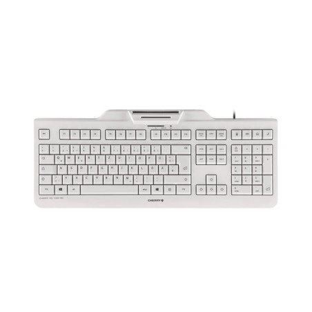 Teclado cherry kc 1000 sc lector de tarjeta chip integrado dni usb blanco