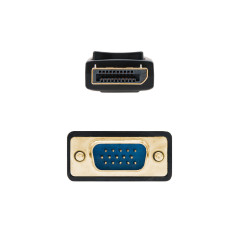 Nanocable Cable conversor DISPLAYPORT a VGA, DP M - VGA M, Negro, 2.0 M
