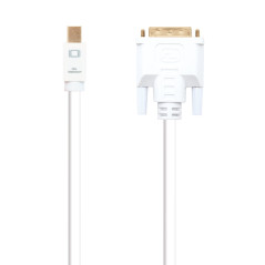 Nanocable Cable conversor Mini DP a DVI, Mini DP/M - DVI/M, Blanco, 2.0 M