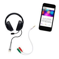 Nanocable Cable adaptador Audio Jack 3.5 M 4pines - 2xJack 3.5 H 3pines, blanco, 20 cm