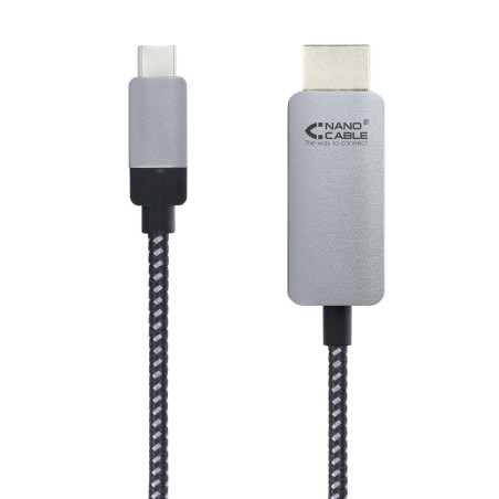 Cable nanocable conversor usb tipo c a hdmi usb tipo c - mhdmi - m negro 1.8 m