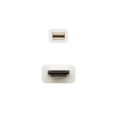 Nanocable Cable conversor Mini DP a HDMI, Mini DP M - HDMI M, Blanco, 2.0 M