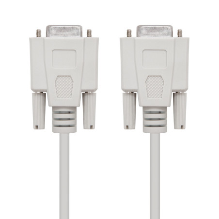 Cable rs232 db9 nanocable 1.8m -  hembra - hembra -  beige null modem