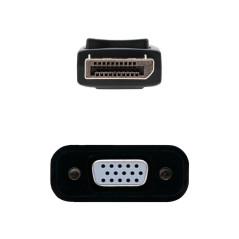 Adaptador displayport a svga nanocable macho - hembra 15cm negro