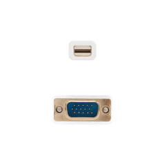 Nanocable Cable conversor Mini DP a VGA, Mini DP M - VGA M, Blanco, 3.0 M