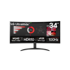 LG 34WR50QK-B pantalla para PC 86,4 cm (34") 3440 x 1440 Pixeles Wide Quad HD Negro