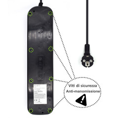 Regleta ewent 6 tomas shucko interruptor individual negro
