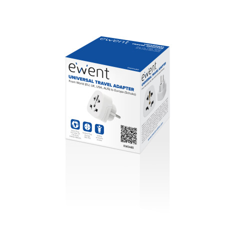 Enchufe universal ewent ew1480 eu - usa - uk - aus - china a europa schuko