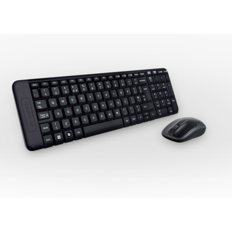 Teclado + mouse logitech mk220 wireless inalambrico negro portugues