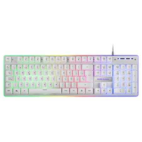 Kit teclado + raton mars gaming mcpx rgb blanco + alfombrilla