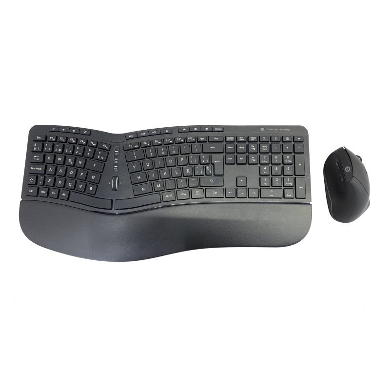 Kit teclado + mouse raton conceptronic orazio02 wireless inalambrico ergonomico