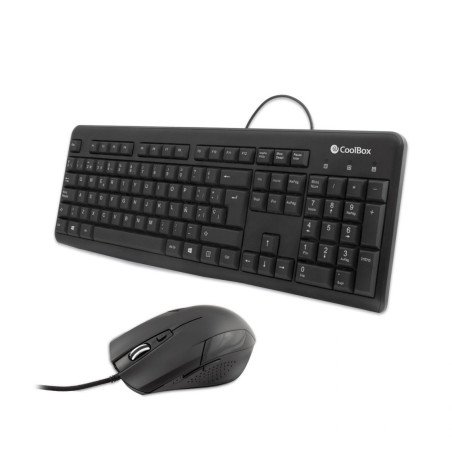 CoolBox COO-KTR-01U keyboard Mouse included Office USB QWERTY Black