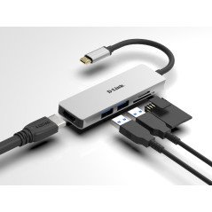 D-Link DUB-M530 replicatore di porte e docking station per laptop Cablato USB 3.2 Gen 1 (3.1 Gen 1) Type-C Alluminio
