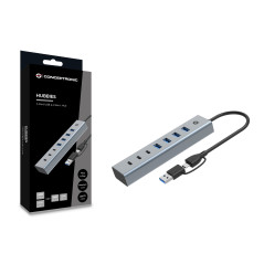 Conceptronic HUBBIES20G hub de interfaz USB 3.2 Gen 1 (3.1 Gen 1) Type-C 5000 Mbit s Gris