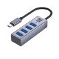 Hub usb tipo c maillon premium 4 x usb 3.2 plata