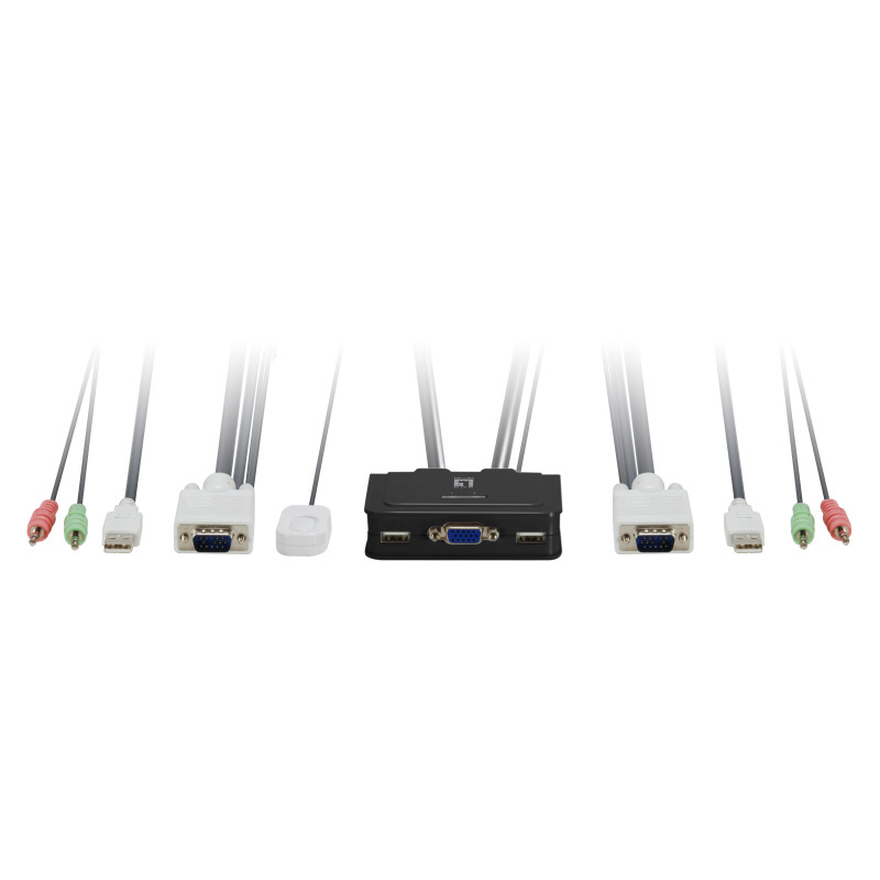 Conmutador kvm leven one kvm - 0223 vga usb para 2 cpu