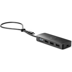 Hub travel g2 hp usb3.0 tipo - c hp usb - c -  2 usb -  1 hdmi -  1 vga -  negro