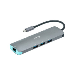 i-tec Metal C31NANODOCKLANPD laptop dock/port replicator Wired USB 3.2 Gen 1 (3.1 Gen 1) Type-C Silver, Turquoise