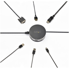 StarTech.com Adaptador Multipuertos USB-C - Docking Station USB 3.1 Gen 2 Tipo C con Vídeo HDMI, DisplayPort de 4K a 60Hz o VGA