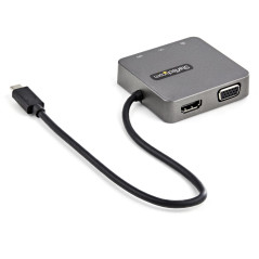 StarTech.com Adaptador Multipuertos USB-C - Docking Station USB Tipo C - HDMI o VGA - con Cable de 29cm - con Puertos USB A y