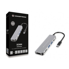 Conceptronic DONN02G laptop dock/port replicator USB 3.2 Gen 1 (3.1 Gen 1) Type-C Aluminum