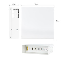 Ewent EW1555 caja de tomacorriente No Blanco