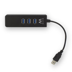 Ewent EW1140 base para portátil y replicador de puertos USB 3.2 Gen 1 (3.1 Gen 1) Type-A Negro