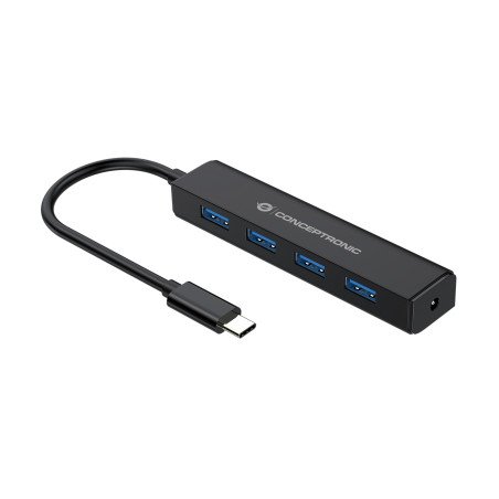 Conceptronic CTC4USB3 hub di interfaccia USB 3.2 Gen 1 (3.1 Gen 1) Type-C 5000 Mbit s Nero
