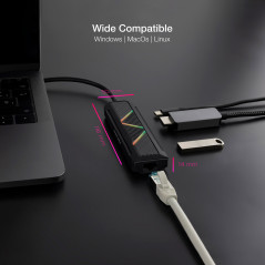 Nanocable 10.16.0501 replicatore di porte e docking station per laptop Cablato USB 3.2 Gen 1 (3.1 Gen 1) Type-C Nero