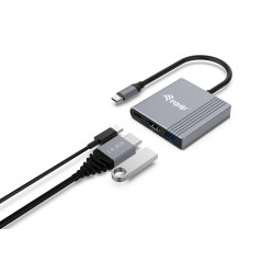 Equip Adaptador 3 en 1 USB-C a HDMI / USB-A / USB PD, 4K/60Hz, 100W USB PD