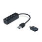 Hub usb 3.0 conceptronic hubbies04b 4 puertos con adaptador otg usb tipo c