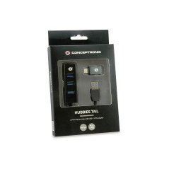 Conceptronic HUBBIES04B hub de interfaz USB 3.2 Gen 1 (3.1 Gen 1) Type-A 5000 Mbit s Negro