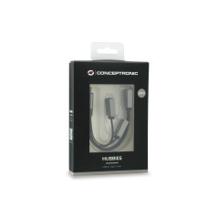 Conceptronic HUBBIES01G hub de interfaz USB 3.2 Gen 2 (3.1 Gen 2) Type-C 5000 Mbit s Gris
