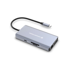 Conceptronic DONN20G base para portátil y replicador de puertos Alámbrico USB 3.2 Gen 1 (3.1 Gen 1) Type-C Gris