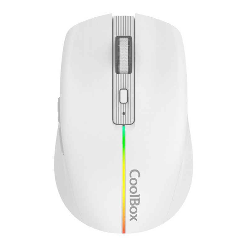 Mouse raton coolbox gaming  w01 blanco 1600 dpi inalambrico recargable