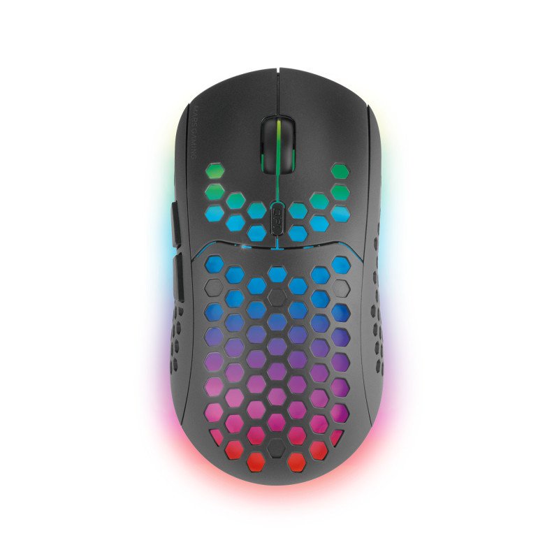 Mouse raton mars gaming wireless inalambrico 6 botones 3200ppp negro