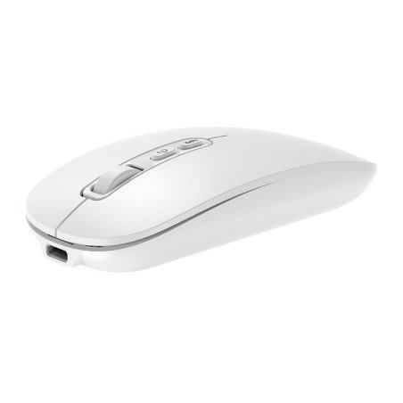 Mouse raton coolbox ia w02 blanco 1600 dpi inalambrico rf+bt