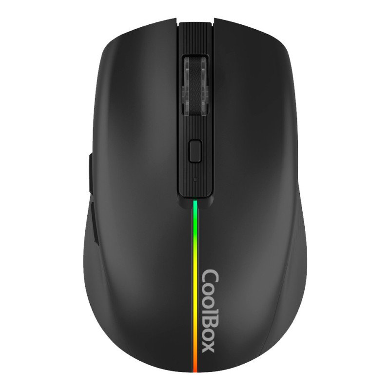 Mouse raton coolbox gaming  w01 negro 1600 dpi inalambrico recargable