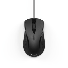 Hama | Ratón con cable MC 200, para diestros y zurdos, conexión USB-A, con 1000DPI, color negro