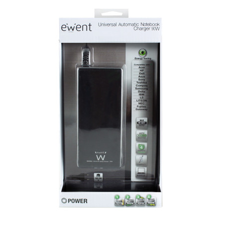Cargador automatico ewent notebook 90w -  11 tips