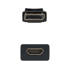 Nanocable CONVERSOR DISPLAYPORT A HDMI DP/M-HDMI/H NEGRO 15 CM