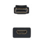 Adaptador displayport a hdmi nanocable macho - hembra 15cm negro