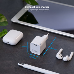 TooQ TQWC-PD20WT mobile device charger Universal White AC Fast charging Indoor