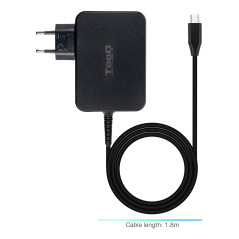 TooQ Cargador de portátil GAN USB-C PD 100W, Negro