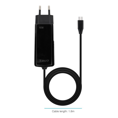 Cargador de pared tooq tqlc - usbcgan100pd - c 100w usb tipo c negro