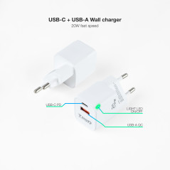 TooQ TQWC-QCPD20WT Caricabatterie per dispositivi mobili Universale Bianco AC Ricarica rapida Interno