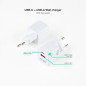 Cargador de pared tooq doble usb - c + usb a blanco 20w