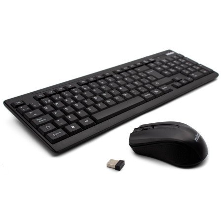 Kit teclado + mouse raton nilox wireless inalambrico negro